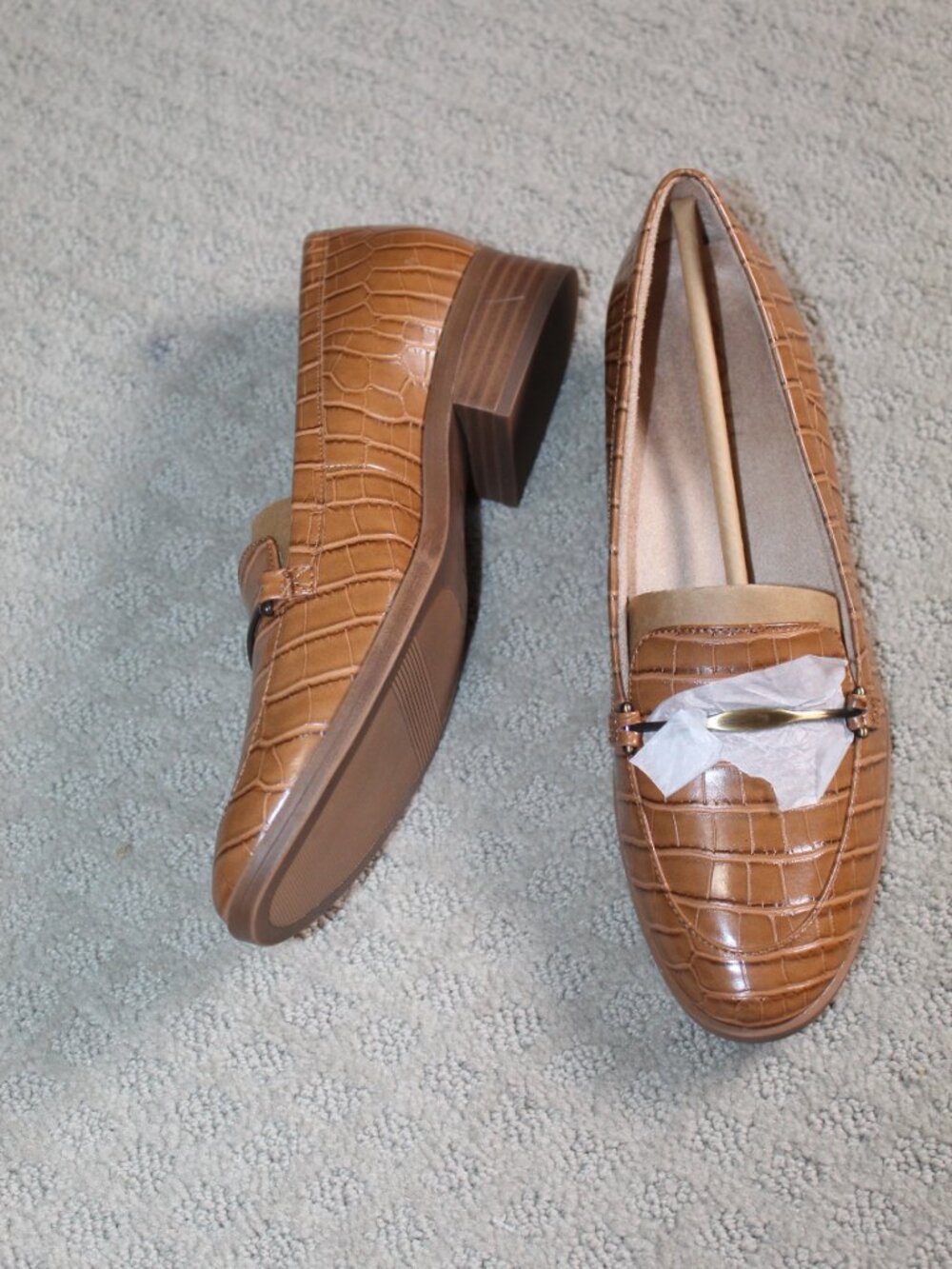 Soul Naturalizer Size 8M Brown Faux Crocodile Print 1.5" Block Heel
